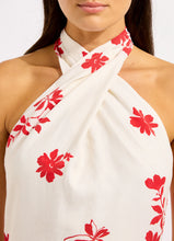 Seafolly Mayflower Halter Maxi Dress in Ecru/Cosmo Red