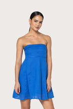 Lusana Talia Linen Mini Dress in Atlantic Blue