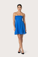 Lusana Talia Linen Mini Dress in Atlantic Blue