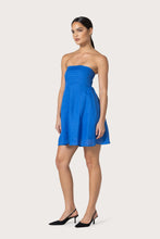 Lusana Talia Linen Mini Dress in Atlantic Blue