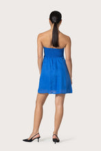Lusana Talia Linen Mini Dress in Atlantic Blue