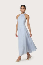 Lusana Piper Linen Maxi Dress in Misty Blue