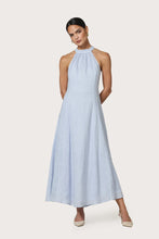 Lusana Piper Linen Maxi Dress in Misty Blue