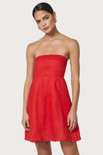 Lusana Talia Linen Mini Dress in Rouge