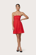 Lusana Talia Linen Mini Dress in Rouge