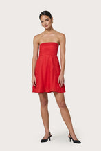 Lusana Talia Linen Mini Dress in Rouge