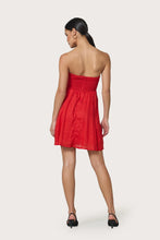 Lusana Talia Linen Mini Dress in Rouge