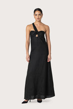 Lusana Sutton Linen Maxi Dress in Black