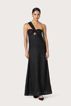 Lusana Sutton Linen Maxi Dress in Black
