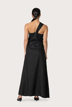 Lusana Sutton Linen Maxi Dress in Black