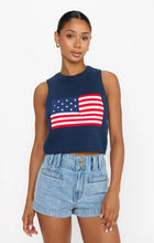 Show Me Your Mumu Milo Tank in Navy Flag Knit
