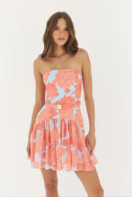 Hutch Rowyn Dress in Sky/Coral Layered Outline Peonies