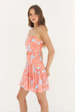 Hutch Rowyn Dress in Sky/Coral Layered Outline Peonies