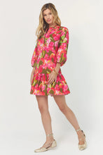Hutch Tamia Dress in Olive/Multi Watercolor Vivid Orchids