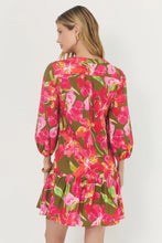 Hutch Tamia Dress in Olive/Multi Watercolor Vivid Orchids