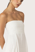 Lusana Talia Pintuck Linen Maxi Dress in White