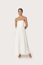 Lusana Talia Pintuck Linen Maxi Dress in White