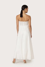 Lusana Talia Pintuck Linen Maxi Dress in White
