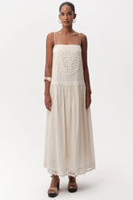 Exquise Clarisse Lace Detail Strappy Midi Dress in Beige