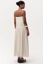 Exquise Clarisse Lace Detail Strappy Midi Dress in Beige