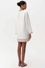 Exquise Bernice Long Sleeve Linen Mini Dress in Bone