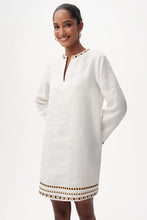 Exquise Bernice Long Sleeve Linen Mini Dress in Bone