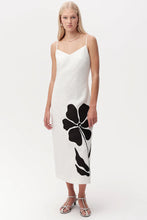 Exquise Cannon Spaghetti Strap Linen Midi Dress in White