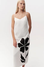 Exquise Cannon Spaghetti Strap Linen Midi Dress in White