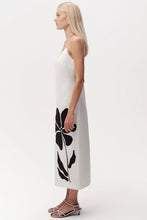 Exquise Cannon Spaghetti Strap Linen Midi Dress in White