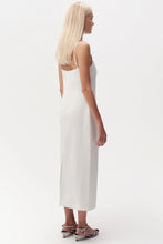 Exquise Cannon Spaghetti Strap Linen Midi Dress in White