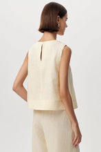 Exquise Almira Crew Neck Linen Blouse in Butter Yellow