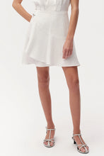 Exquise Callanne V Neck Cap Sleeve Linen Dress in Ecru