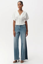 Exquise Cherelle Pleated Detail Linen Blouse in White