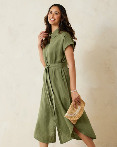 Tommy Bahama Sage Linen Shirt Dress