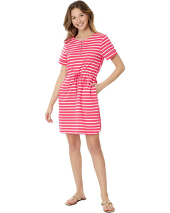 Tommy Bahama Pink Stripe Drawstring Waist Dress