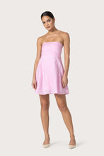Lusana Talia Pintuck Linen Mini Dress in Slipper