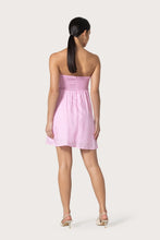 Lusana Talia Pintuck Linen Mini Dress in Slipper