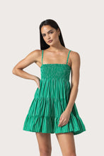 Lusana Evita Poplin Mini Dress in Clover Stripe