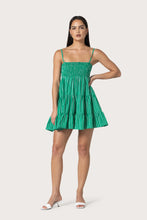 Lusana Evita Poplin Mini Dress in Clover Stripe