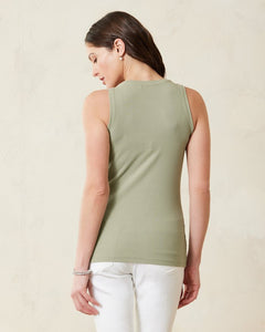 Tommy Bahama Moss Green Rib Tank Top