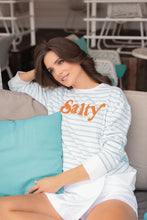 Salty Light Blue Stripe Crewneck Sweater