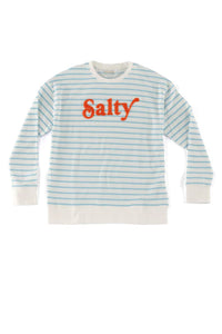 Salty Light Blue Stripe Crewneck Sweater