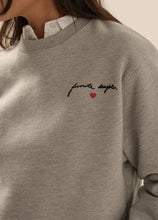 Favorite Daughter The Cropped Signature Sweatshirt in Heather Gray