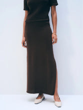 White & Warren Organic Cotton Skirt in Dark Espresso
