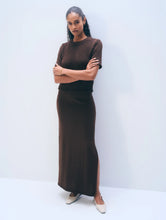 White & Warren Organic Cotton Skirt in Dark Espresso