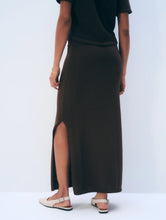 White & Warren Organic Cotton Skirt in Dark Espresso