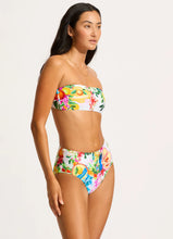 Seafolly High Waisted Bandeau Postcard Print Bikini