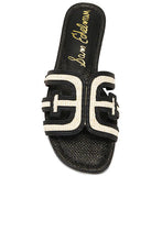 Sam Edelman Bay Multicolor Slide Sandal in Black & Linen