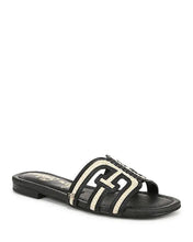 Sam Edelman Bay Multicolor Slide Sandal in Black & Linen