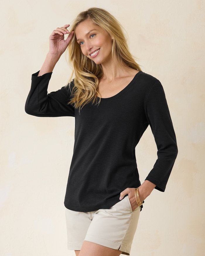 Tommy Bahama 3/4 Sleeve Tee Black